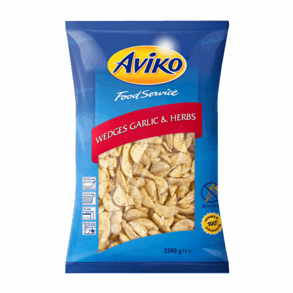 Aviko Wedges Garlic & Herbs 4/2,5kg