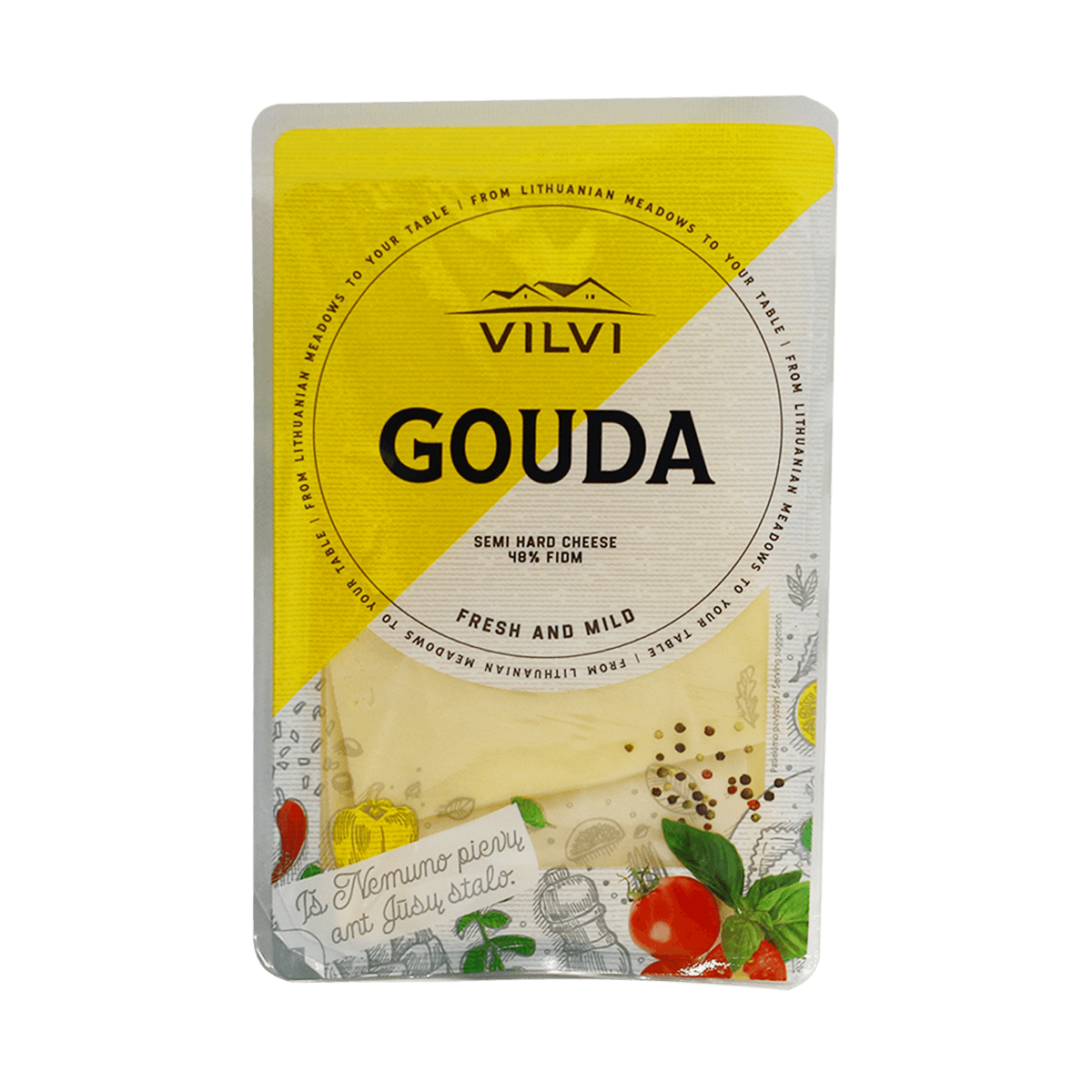 Kashkavall Gouda ne rriska 48%, 10/150g